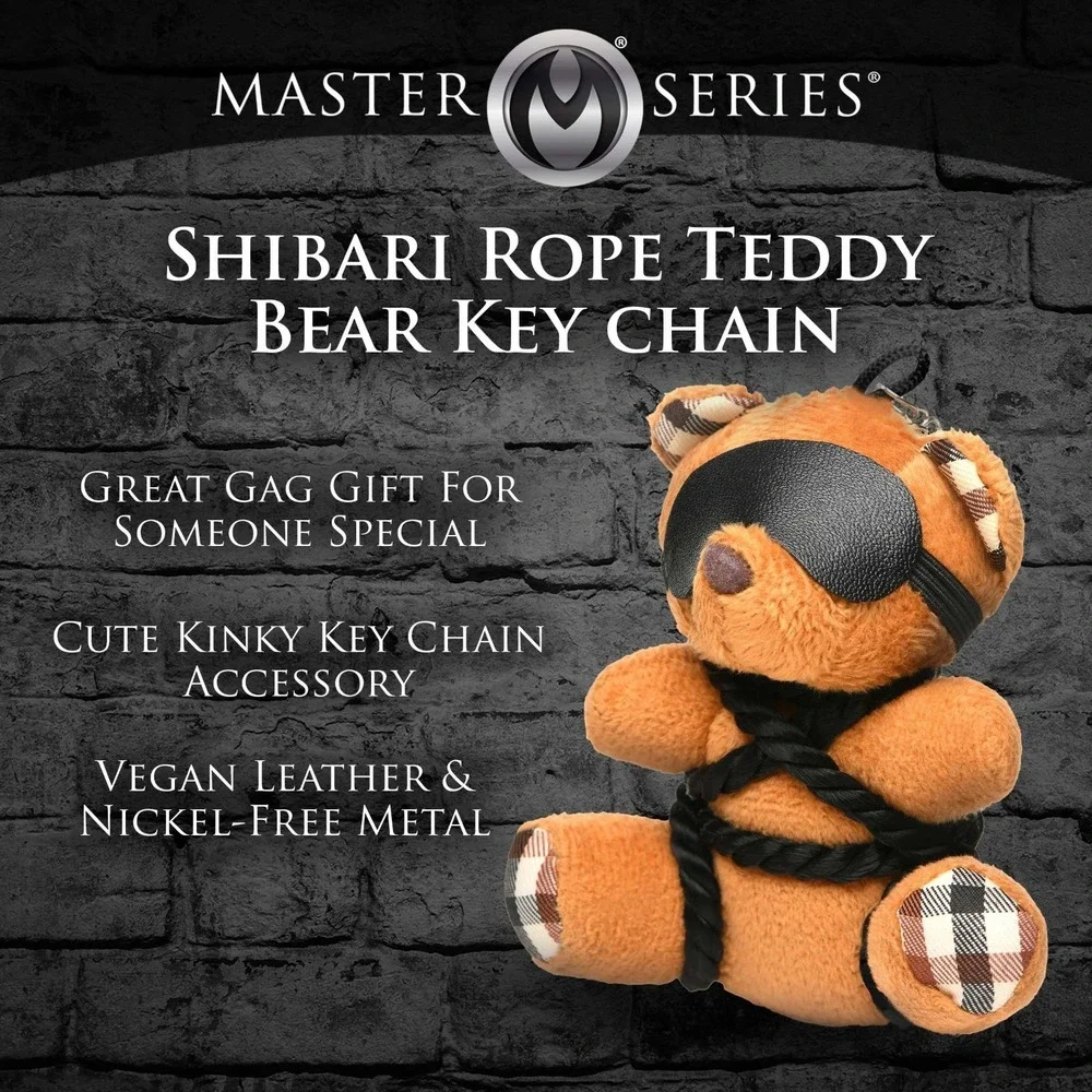 Master Series BDSM Teddy Bear Keychain Blindfold Rope Detail‎ Novelty Party Gift